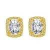 Platinado ouro rosa ouro transfronteiriço Venda quente quadrado diamante brincos moda OL personalidade retangular brincos