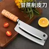 Venta al por mayor de fábrica cuchillo Ganshu de acero inoxidable mango de madera cuchillo pelador de piña cuchillo de fruta multifuncional raspador de fruta de cocina