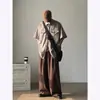 Conjunto de Verano Estilo Japonés Camisa Retro a Rayas para Hombre Manga Corta Holgada Versátil Casual Chaqueta Fina