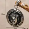 Comercio exterior transfronterizo joyería estilo étnico retro marca de moda redondo cabeza de Buda acero de titanio collar con colgante para hombre venta al por mayor de fábrica