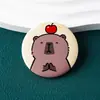 Botão de Lata Capivara, Broche de Capivara Fofo, Decoração de Bolsa Desenho Animado, Pequeno Presente Criativo 44mm