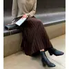 Falda Plisada de Color Sólido para Mujer, de Longitud Media, Nueva Moda Otoño e Invierno 2026, de Cintura Alta, Adelgazante, Corte A