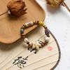 Pulseira de Cerâmica Jingdezhen Feita à Mão Literária Brincadeira Antiga com Contas Presente Menina Literária Popular Novo Estilo Chinês Pequeno Fresco
