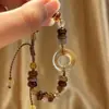 Nuevo Estilo Chino Estilo Antiguo Pulsera con Hebilla Marrón Imitación Ágata Sentido Fresco Estilo Étnico Alto Valor de Color Pulsera de Cuentas Joyería