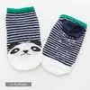 Calcetines de barco para niños de primavera y verano, calcetines invisibles de corte bajo para bebé, calcetines de algodón antideslizantes con bloques de color de animales de dibujos animados al por mayor