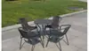 Conjunto de Mesa y Sillas de Mimbre Estilo Trendy para Exterior, para Balcón, Jardín o Cafetería al Aire Libre, Disponible en Tres o Cinco Piezas
