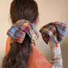 Novo lenço quadrado estilo coreano para cabelo, elástico de cabelo estiloso, faixa elástica para tranças, acessório de cabelo scrunchie estilo floresta para meninas
