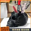 Soporte para Bolígrafos de Calavera Estilo Oscuro Impreso en 3D Organizador de Papelería Soporte Almacenamiento para Brochas de Maquillaje Calavera Humana