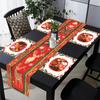 Bandeira de Mesa de Natal Transfronteiriça Decoração de Feriado Mesa de Jantar Linho Estampado Toalha de Mesa de Natal Atmosfera Decorações de Natal