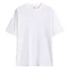 Camiseta de Algodão Puro Pesado 200g Manga Curta Cor Sólida Solta Tamanho Grande Top para Esportes ao Ar Livre Camiseta Unissex
