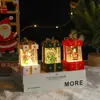 Decoraciones Navideñas Bola de Cristal Caja de Regalo Navideña Lámpara de Viento Pequeña Rellena de Agua Brillante Luz Nocturna Regalo Navideño Souvenir