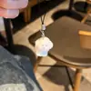 Colgante de Perro de Resina con Estampado Estéreo Lindo Mini Muñeca Colgante para Teléfono Móvil Llavero DIY Colgante de Joyería
