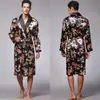 Roupão de Banho Masculino Wb de Seda Transfronteiriço, Adequado para Usar Fora, Pijama Masculino de Seda Gelada Yao Ting, Roupão de Banho de Manga Longa de Comércio Exterior para Verão e Outono, Roupa de Casa