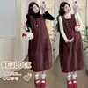 Em estoque: Novo Vestido Longo de Maternidade 2026, Roupa Fofa Redutora de Idade com Atmosfera de Ano Novo