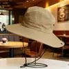 Chapéu de Pescador de Proteção Solar para Uso Externo no Verão para Homens e Mulheres, Aba Larga, Respirável, Protetor Solar, Chapéu para Caminhada e Pesca, UPF50+, Estilo Montanha Nevada