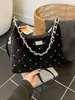 Bolso de Hombro con Cadena y Bordado de Rombo de Moda 2025 Invierno Nuevo Estilo Versátil de Moda Bolso Cruzado de Gama Alta para Mujer