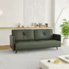 Sofá pequeño para apartamento, sala de estar moderna minimalista, sofá de línea recta de cuero para sala de estar, sofá para recepción de oficina