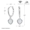 Pendientes de Plata de Ley S925 de Venta Caliente Transfronteriza, Pendientes de Ópalo con Forma de Corazón a la Moda, Joyería de Plata de Lujo Ligero Versátil de Nicho