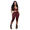 D9988 Moda Feminina Europeia e Americana Mais Vendida da Amazon Conjunto de Três Peças Sexy e Fashionável com Estampa de Bolinhas, Colete de Manga Curta e Calça Cropped