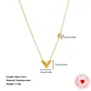 Collar Letra V para Mujer, Cadena Clavícula de Verano, Tendencia que No se Desvanece Modelo Nuevo Yunyao 2022, Color Dorado Simple, Lujo Ligero de Nicho