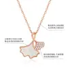 Colar de Prata de Lei S925 Folha de Damasco de Três Folhas Corrente da Clavícula, Luxo Leve High-End Brilhante Diamante Folha de Damasco Pingente Joia de Prata Versátil Presente