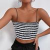 9271SD nazada popular autodesenhado europeu e americano feminino roupa vazada umbigo cor contrastante Alça top saia curta conjunto de duas peças