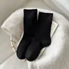 Calcetines de dropshipping, calcetines de media pantorrilla, calcetines de algodón de color liso, calcetines a rayas, calcetines para mujer, calcetines con volantes, calcetines estilo Miu, en stock