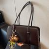 Bolso Cuadrado Pequeño de Gran Capacidad Texturizado Transfronterizo Nuevo Tendencia Otoño e Invierno 2025 Bolso de Hombro y Axila Bolso de Viaje Simple Retro