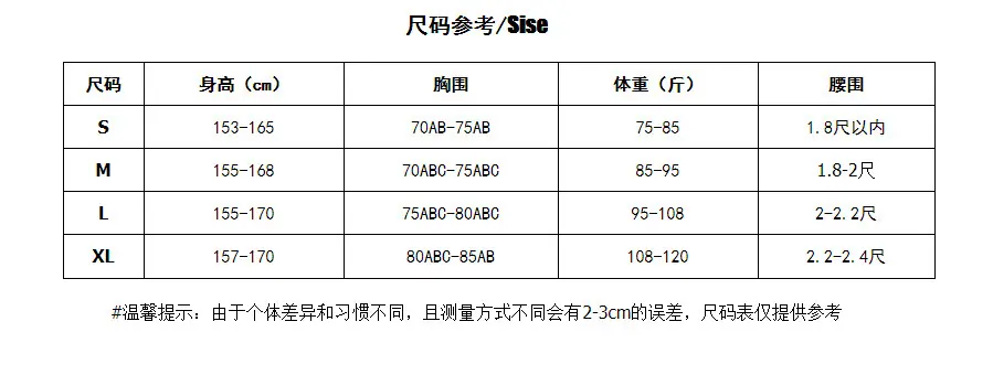 腰围体重表