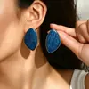 Adornos de Estilo Transfronterizo Europeo y Americano Diseño Geométrico Esmaltado Pendientes Metálicos Tridimensionales Adornos Versátiles de Alta Gama para Orejas para Mujeres