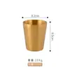 Copo de água dourado de dupla camada de aço inoxidável 304 estilo coreano, copo de cerveja para churrasco, copo de chá, copo de bebida, copo de catering