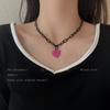 Collar de Amor Femenino ins Tendencia Nicho Diseño Sentido Hip Hop Personalidad Cadena de Suéter Celebridad de Internet 2022 Nueva Cadena de Suéter
