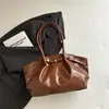 Bolsa de ombro casual estilo coreano, alta qualidade, moderna, grande capacidade, plissada, retrô, novidade 2026, adequada para trabalho e deslocamento