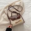 Moda Ins Bolso Pequeño Versátil para Mujer 2025 Nuevo Lona con Costuras Bolso Cuadrado Pequeño Hombro Cruzado Portátil Bolso Kelly