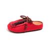 Medias Pantuflas Estilo Birkenstock Cerradas con Cuentas Retro 2026 Otoño Nueva Versión Coreana para Niñas Slip-On Mate Pantuflas Perezosas