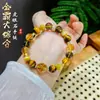 [Jinba integral] cristal de torre amarillo natural ojo de tigre dorado piedra cristal amarillo diseño pulsera pulsera de mujer joyería