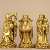 Adornos de Latón Fu Lu Shou Apertura y Mudanza a Nuevos Hogares Regalos para Personas Mayores Regalos de Cumpleaños para Sala de Estar Artesanía de Latón