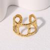 Anillo Abierto Retro Europeo y Americano Francés Nicho Asimétrico Sentido de Alta Gama Viento Frío Anillo de Acero Inoxidable para Mujer