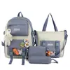 Set de Cuatro Piezas de Mochilas Escolares para Estudiantes, Mochilas Femeninas para el Campus, Gran Capacidad, Juveniles, Mochilas Frescas y Dulces, Transpirables y Cómodas