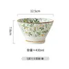 Tigela Criativa em Cerâmica Formato Chapéu de Flor Quatro Estações Tigela de Arroz Doméstica com Pé Alto Tigela Pequena para Sopa Louça com Cor Esmaltada por Baixo