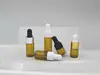 Botella de Aceite Esencial Marrón de 3 ml, Botella Gotero, Botella de Vidrio con Tubo de Succión, Botella Transparente Tipo Prensa para Muestras de Viaje, Paquete de Prueba