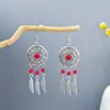 Brincos Étnicos Boêmios Europeus e Americanos, Brincos Longos de Metal com Franjas, Brincos da Moda Estilo Exótico Atacado