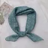 Pañuelo Cuadrado de Flores de Anacardo y Paisaje para Mujer 58X58 Algodón Transpirable Popular Pañuelo para la Cabeza Pañuelo Delgado Retro Europeo y Americano