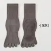 Calcetines de Yoga Profesionales de Cinco Dedos para Mujer, Fitness en Interiores, Cuerda para Saltar, Calcetines Antideslizantes para Pilates, Calcetines de Media Pantorrilla con Dedos Separados