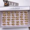 Nuevo anillo dorado para mujer, anillo de flor dorada de imitación de vida, anillo anillo anillos, accesorios de boda, regalos pequeños, suministro de tienda de 2 yuanes