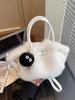 Bolsa de Cubo de Felpa Nueva Otoño 2025 Transfronteriza Bolso de Hombro Cruzado Coreano de Nicho Simple Bolso de Gran Capacidad