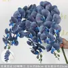 Orquídea Phalaenopsis Impresa en 3D con 9 Flores, Flor Artificial de Goma Suave, Material para Arreglos Florales, Decoración de Bodas, Fondo Floral, Flor Artificial