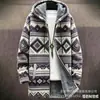 Cárdigan con capucha y cremallera suelto para hombre, chaqueta de algodón con estampado a todo color, elementos de estilo bohemio nuevos transfronterizos, para imagen DIY