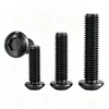 Tornillo de cabeza hexagonal redonda de acero inoxidable 304 negro, perno de cabeza plana galvanizado negro, tornillos de copa semicirculares