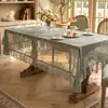 Nuevo Mantel Blanco de Encaje Hueco Estilo Chino con Volantes Florales, Mantel Fresco y de Gama Alta para Mesa de Comedor